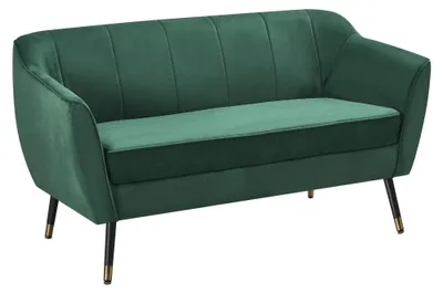 Zdjęcie produktu dla Kondela Sofa dwuosobowa Vioda - zielona (Velvet) / czarna / złota