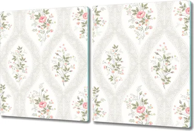 Produktbild von Glas-Herdabdeckplatte Glaskeramikkochfeld-Abdeckung Spritzschutz - 2x 40x52 cm - Vintage Blumenstrauß