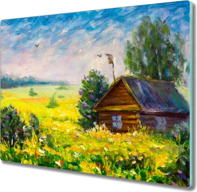 Produktbild von Coloray Kochplattenabdeckung Herdabdeckplatte 60x52 cm Hackbrett Schneidebrett Küchenbrett - Blumen Himmel Landschaft