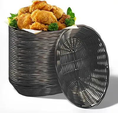 Image de Ensemble de 12 plateaux en plastique ovales pour pain et cadeaux