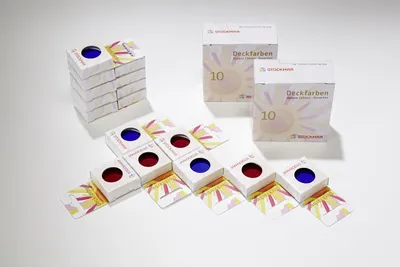 Produktbild von Farbnäpfe für Stockmar Deckfarbenkasten, 10 Stück-karminrot