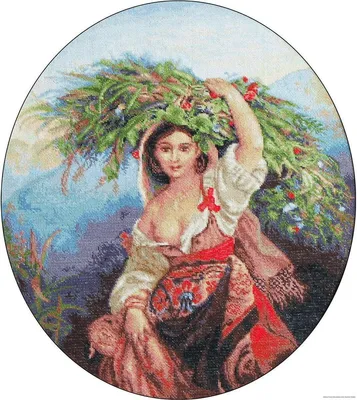 Obrázek produktu pro Luca-S "Italština s květinami" - sada křížkových výšivek, 37x42cm