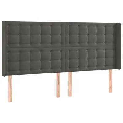 Zdjęcie produktu dla Zagłówek uszak, ciemnoszary, 203x16x118/128 cm, aksamit
