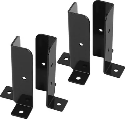 Image de Kit de poteaux de terrasse, 4 pièces, à visser, réglables, creux, pour pergola et terrasse.