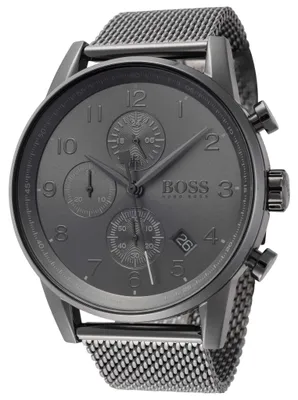 Produktbild von Boss Navigator Herren Chronograph Grau Edelstahl Mesh HB1513674