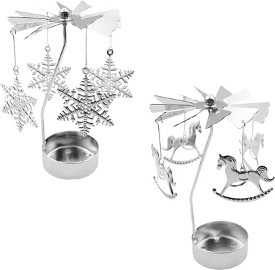 Image de Supports rotatifs pour bougies, lot de 2, supports rotatifs en métal, supports flottants pour bougies, idéaux pour les mariages romantiques, Halloween