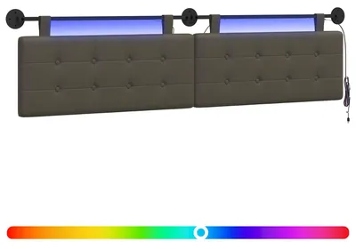 Produktbild von Hängendes Kopfteil Mit LED Licht Grau Kunstleder
