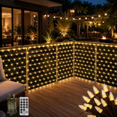 Immagine prodotto di Catena luminosa da esterno di 6 x 2 metri con 300 LED, impermeabile, con telecomando e 8 modalità di illuminazione