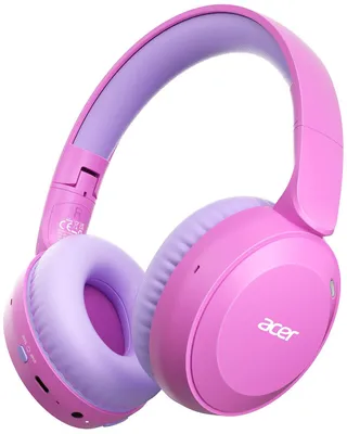 Zdjęcie produktu dla Słuchawki Bluetooth dla dzieci, z ogranicznikiem głośności 85-94 dB, ograniczenie głośności 85-94 dB, dźwięk stereo, różowe, złącze jack