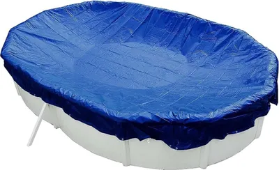 Produktbild von Abdeckplane Oval 623x360 cm Blau mit Übermaß Sommer & Winter Pool Schwimmbad