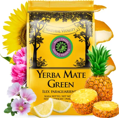 Zdjęcie produktu dla Herbata Yerba Mate MATE GREEN Mas IQ Tropical 200g - Yerba Mate z owocami, kwiatami i ziołami