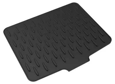 Produktbild von Silikon-Abtropfmatte - Geschirr-Trocknermatte - Rutschfest - Hitzebeständig - Rechteckig - 32 x 26 cm - Schwarz