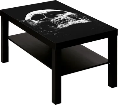Produktbild von Couchtisch Tisch Totenkopf Totenschädel : schwarz weiß Tisch schwarz