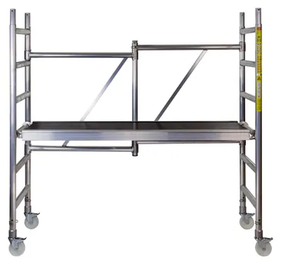 Produktbild von Gerüst Baugerüst Schnellbaugerüst Alugerüst Leiterngerüst Basic Fahrbar Rollgerüst Fahrgerüst Plattform 180x60