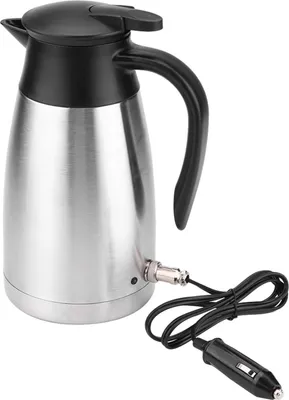 Obrázek produktu pro 1000ML 12V/24V nerezová ocel Elektrická konvice do auta Cestovní termosky Ohřívání vody Láhev