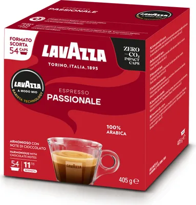 Produktbild von Lavazza Passionale, Kaffeekapsel, Espresso, Dunkle Röstung, A Modo Mio, 54 Tassen, 11/13
