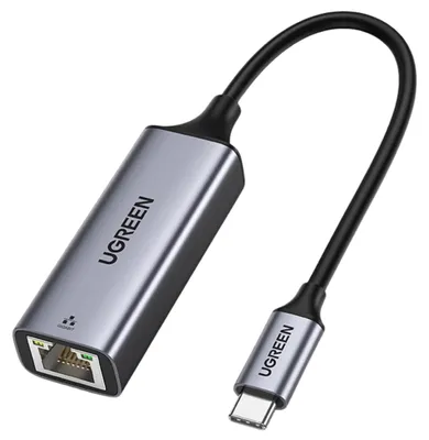 Produktbild von Ugreen USB-C zu RJ45 Gigabit Ethernet Adapter Grau - Externe Netzwerkkarte (1000 Mbps/1 Gbps) (CM199)