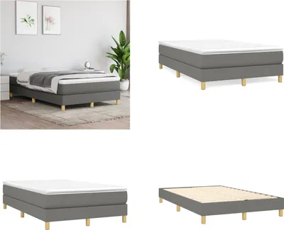Obrázek produktu pro vidaXL Boxspring postel tmavě šedá 120x200 cm látka - Boxspring postel - Boxspringbetten - Bett - Schlafzimmermöbel