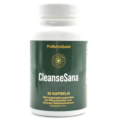 Productafbeelding van CleanseSana – met vezelbronnen, plantenbestanddelen en Lactobacillus acidophilus