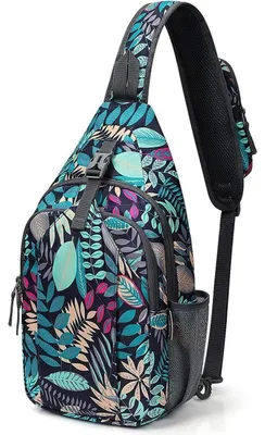 Productafbeelding van Schoudertas, rugzak met diefstalbescherming, borsttas, crossbodytas, 10 liter, kleur: ahornbladblauw