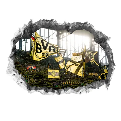 Produktbild von BVB Borussia Dortmund Wandtattoo Wand 3D Sticker Aufkleber Deko Poster Fankurve