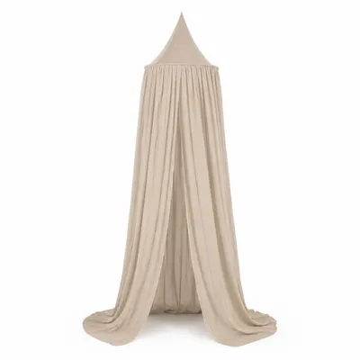 Produktbild von Deryan Baldachin Kinderzimmer 245cm - Himmelbett vorhänge - Moskitonetz doppelbett - Nougat