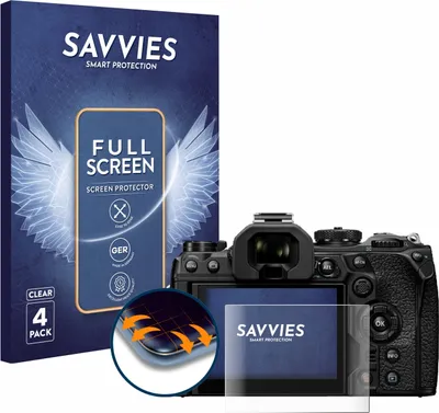Produktbild von 4x Savvies Fullscreen Schutzfolie für Olympus OM System OM-1 Mark II / OM-3 Displayschutz Folie Fullcover Klar Transparent