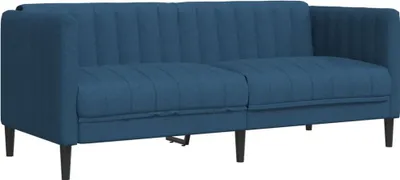 Image de vidaXL Canapé 2 places bleu tissu