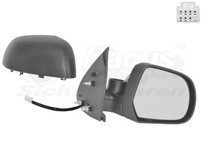 Produktbild von VAN WEZEL 3335808 Außenspiegel Seitenspiegel Rechts für NISSAN MICRA IV (K13) Konvex Beheizt Grundiert