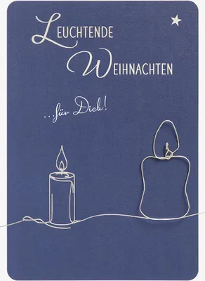 Produktbild von Weihnachten  Weihnachtskarte mit Umschlag Leuchtende Weihnachten Drahtkerze