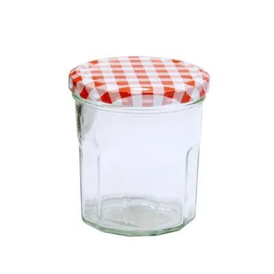 Produktbild von Wurstglas 324 ml Deckel Karo rot/weiß