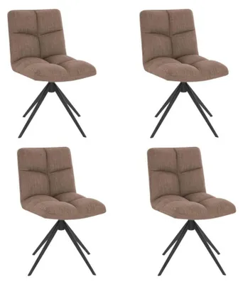 Produktbild von HOME DELUXE - Esszimmerstuhl NODA - 4er Set, Farbe: Samt Grau - 360 Grad drehbar, weiche Polsterung, bis 120 kg belastbar I Küchenstuhl Speisestühle Esszimmerstühle