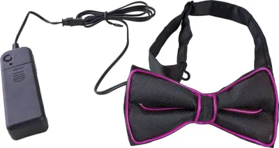 Produktbild von Fliege schwarz mit Lichtband pink