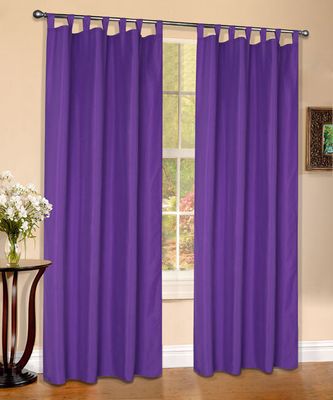 Mikrofaser Vorhang blickdichte matte unifarbene Gardine, Lila Schlaufen, 245x140 Schal. Material aus Microsatin-Gewebe. 204000