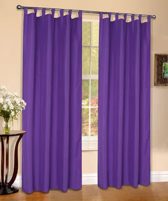 Produktbild von Mikrofaser Vorhang blickdichte matte unifarbene Gardine, Lila Schlaufen, 175x140 Schal. Material aus Microsatin-Gewebe. 204000