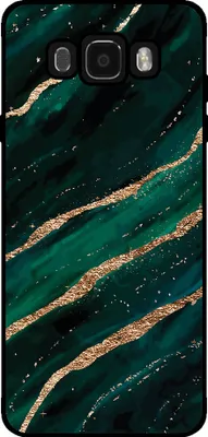 Immagine prodotto di Smartphonica Custodia per telefono adatta a Samsung Galaxy J7 2016 con stampa in marmo - Custodia posteriore in TPU con design in marmo - Verde Oro