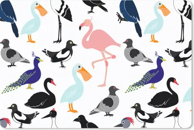 Produktbild von MuchoWow® Schreibtischunterlage Muster - Vogel - Flamingo 60x40 cm - XXL Mauspad - Großes Mauspad