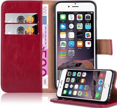 Produktbild von Cadorabo Hülle für Apple iPhone 6 / 6S Schutzhülle in Rot Handyhülle Book Tasche Case Etui Luxury
