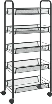 Obrázek produktu pro vidaXL Kuchyňský vozík 5 polic černý 46x26x105 cm Železo