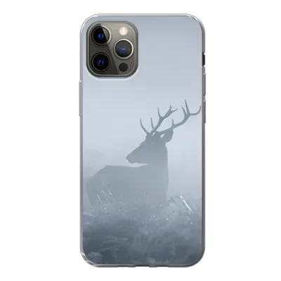 Produktbild von MuchoWow® Handyhülle Schutzhülle Hülle für iPhone 12 Pro Hirsche - Nebel - Wald Silikon Softcase Handy Hülle - Abdeckung