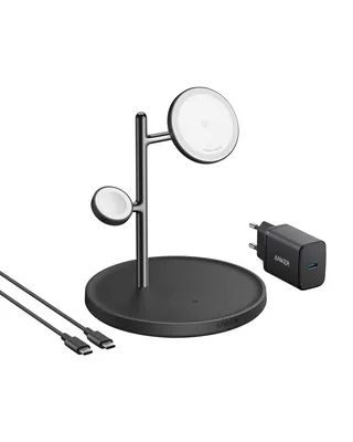 Produktbild von Anker MagGo Kabellose Ladestation (3-in-1 Ständer) Schwarz