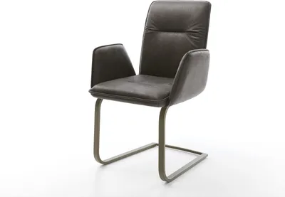 Produktbild von DELIFE Freischwinger Vinja-Flex Mikrofaser Anthrazit Vintage Freischwinger flach Effektfinish Titan