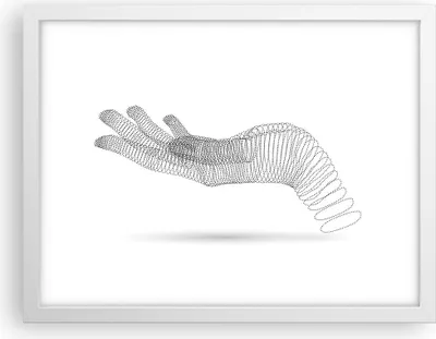 Produktbild von Gerahmtes Poster - Weißer Rahmen - Hand Grafik weiß - 40x30 cm - Wand Bild - Wanddeko - Wandbilder - Kunstposter - Wandposter - Bilderrahmen - Bilder - Kunstdruck - Wanddekoration - P2WAA40x30-4427