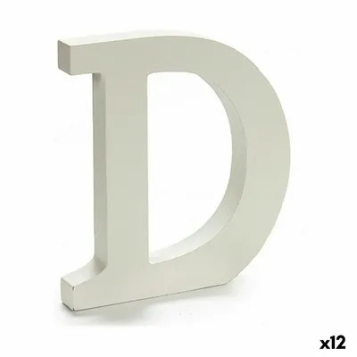 Image de Lettre D bois blanc (1,8 x 21 x 17 cm) (12 pièces)