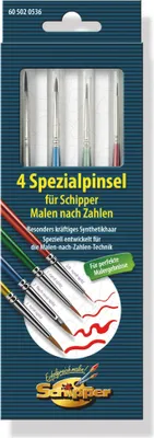 Image de Schipper 605020536 Peinture par numéros, 4 pinceaux spéciaux en poils synthétiques, pour grandes et petites surfaces, convient à chaque peinture