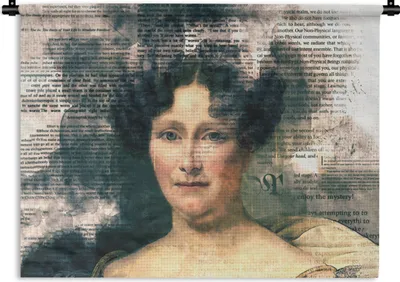 Produktbild von MuchoWow® Wandteppich Wandbehang Johanna Henriëtte Engelen - Dubois Drahonet - Zeitungsartikel 150x112.50 cm Tapisserie Dekoration Wandtuch - Wanddecke - Wandteppiche