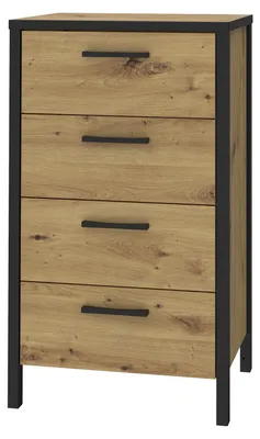 Produktbild von home24 Kommode - Eiche Artisan Nachbildung / Schwarz