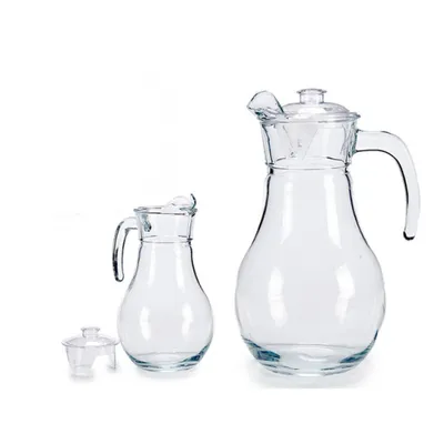 Produktbild von Glaskrug 1,8 L mit Deckel Wasserkrug Glaskaraffe Karaffe Krug Saftkrug Viva-18
