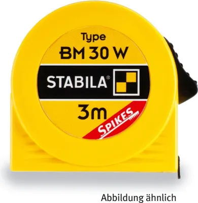 Produktbild von Stabila Taschenbandmaß BM 30 W Stahlband gelb 3m mit Innenmaß - 16456