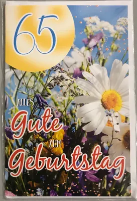 Produktbild von 65. Geburtstag - Glückwunschkarte mit Umschlag - Gänseblümchen